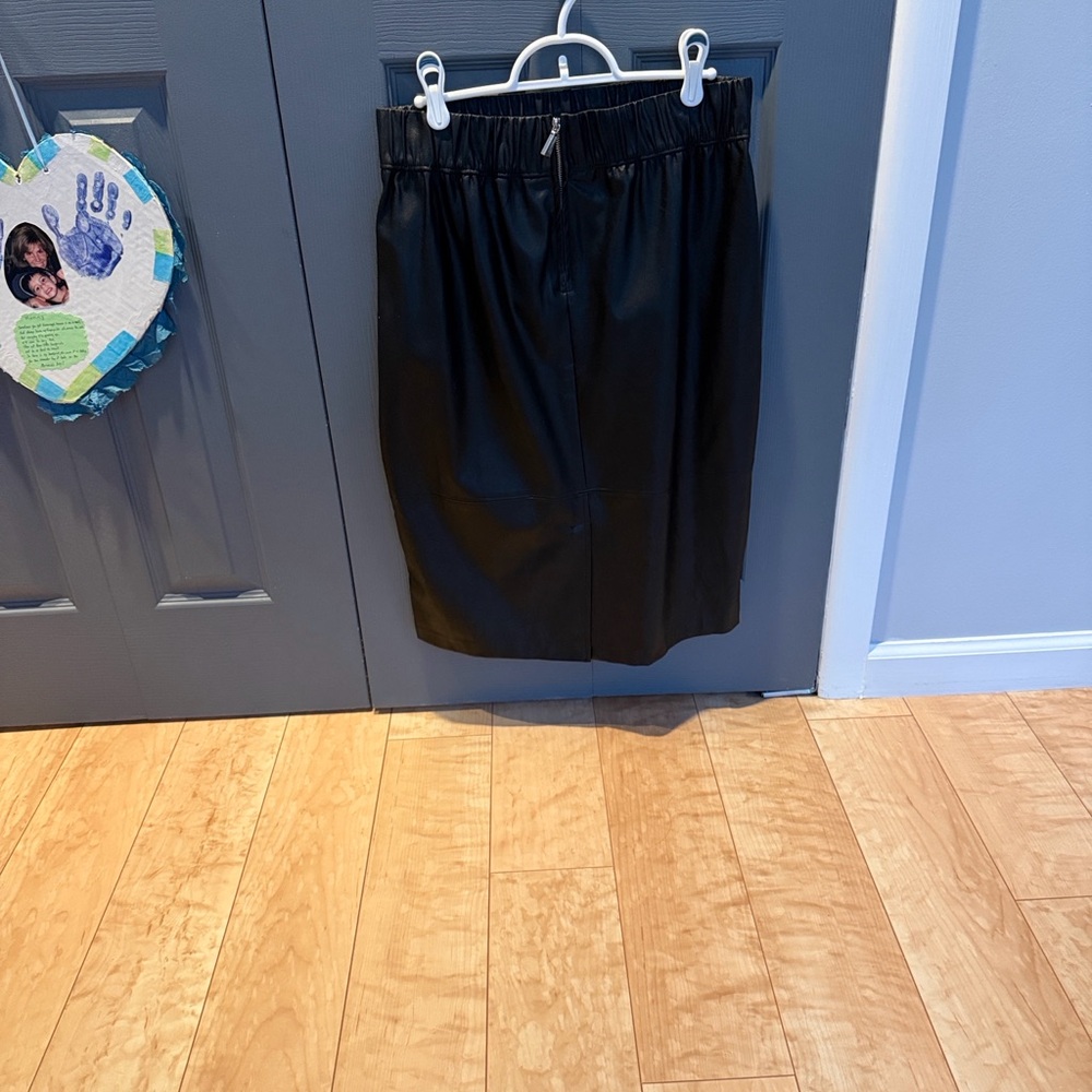 Calvin Klein faux leather midi skirt